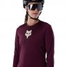 Koszulka Rowerowa Z Długim Rękawem Damska Fox Ranger Head Dark Maroon