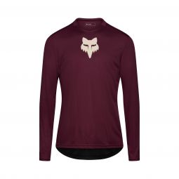 Koszulka Rowerowa Z Długim Rękawem Fox Ranger Head Dark Maroon