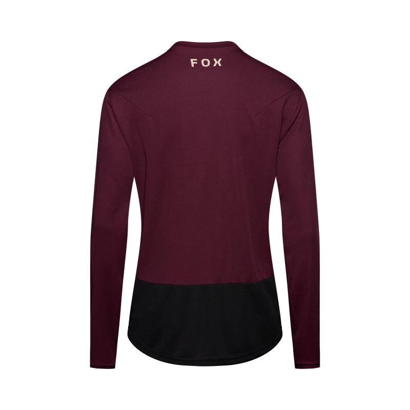 Koszulka Rowerowa Z Długim Rękawem Fox Ranger Head Dark Maroon