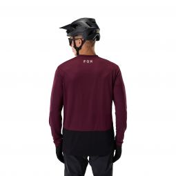 Koszulka Rowerowa Z Długim Rękawem Fox Ranger Head Dark Maroon