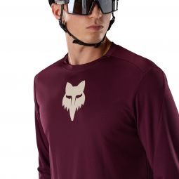 Koszulka Rowerowa Z Długim Rękawem Fox Ranger Head Dark Maroon