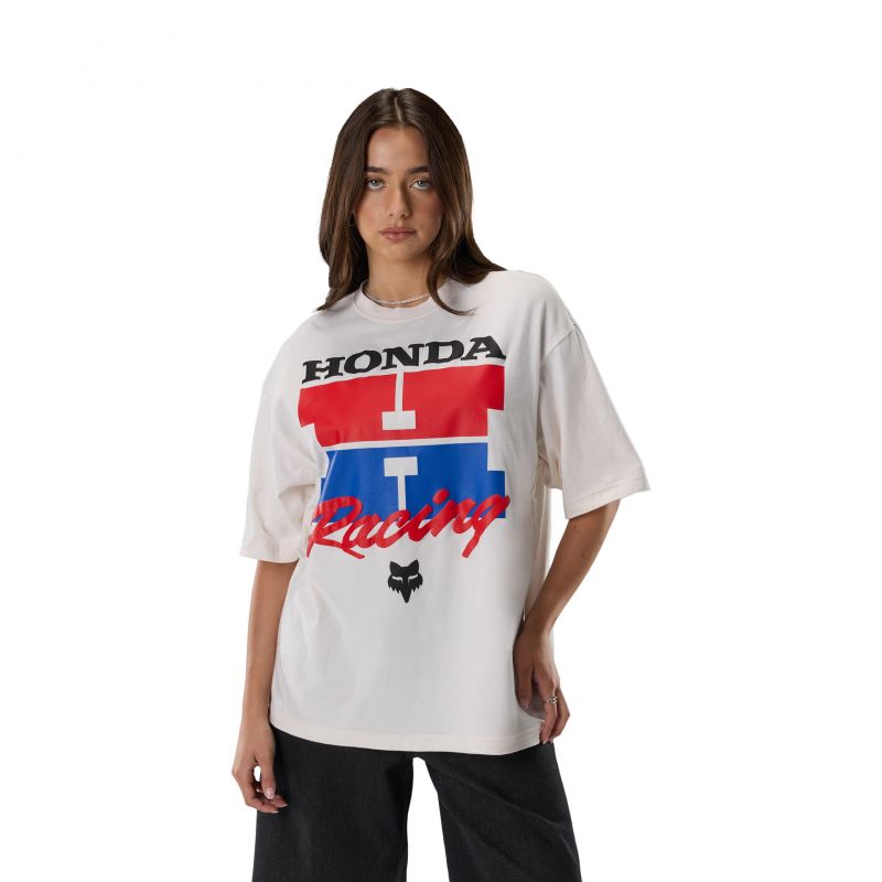 T-Shirt Fox Honda Midweight Off White