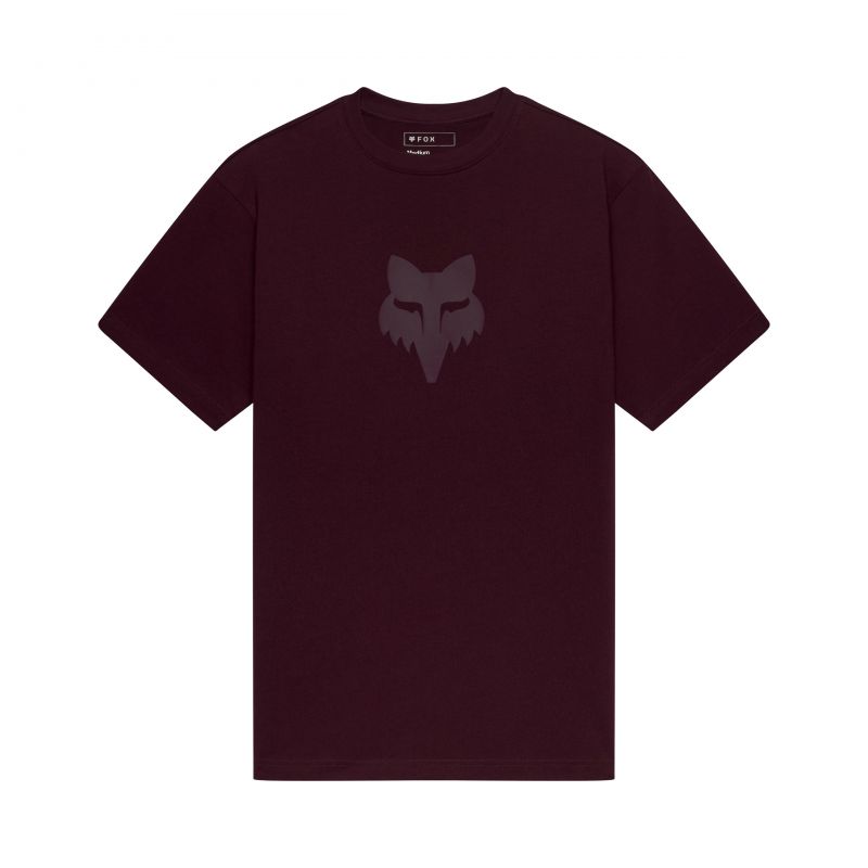 T-Shirt Fox Head Heavyweight Dark Maroon