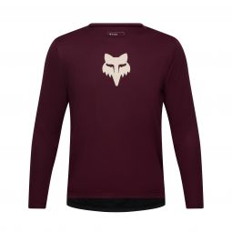 Koszulka Rowerowa Z Długim Rękawem Junior Fox Ranger Head Dark Maroon