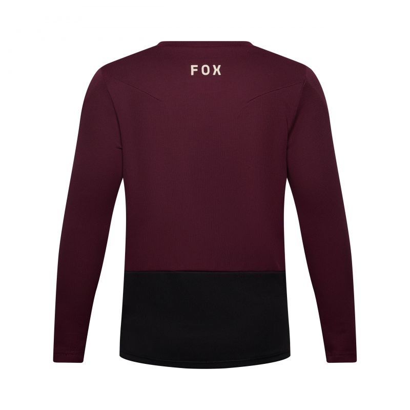 Koszulka Rowerowa Z Długim Rękawem Junior Fox Ranger Head Dark Maroon