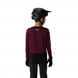 Koszulka Rowerowa Z Długim Rękawem Junior Fox Ranger Head Dark Maroon