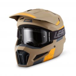 Kask Motocyklowy Z Goglami Leatt Kit Moto 3.5 Khaki Brown