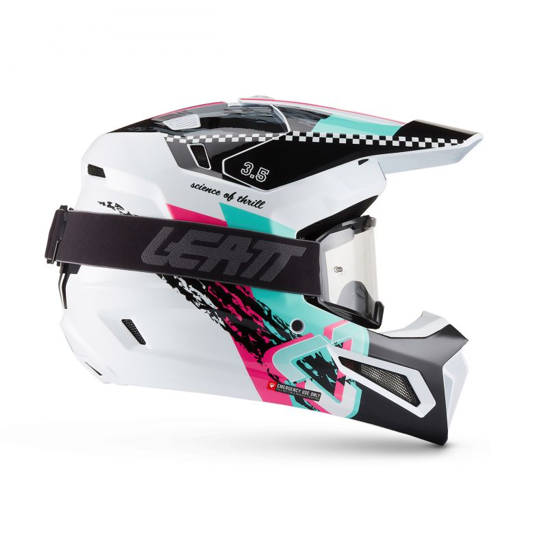 Kask Motocyklowy Z Goglami Leatt Kit Moto 3.5 Pink