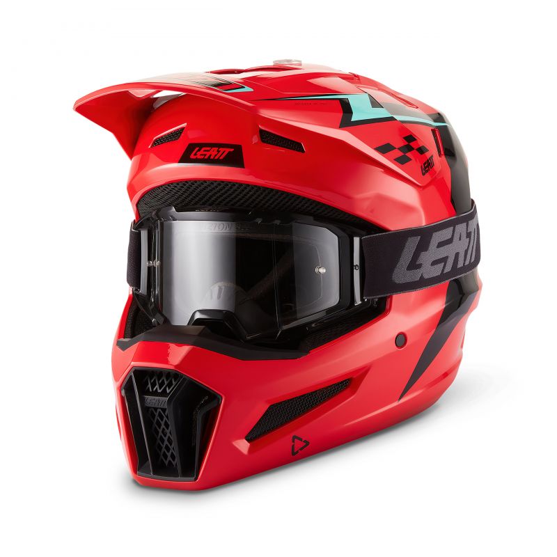 Kask Motocyklowy Z Goglami Leatt Kit Moto 3.5 Red