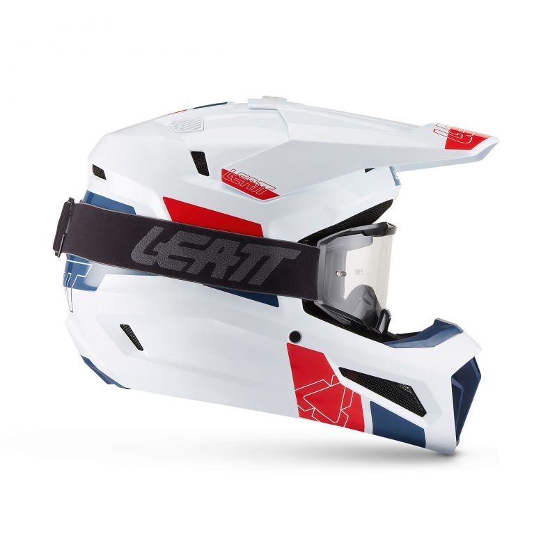 Kask Motocyklowy Z Goglami Leatt Kit Moto 3.5 White