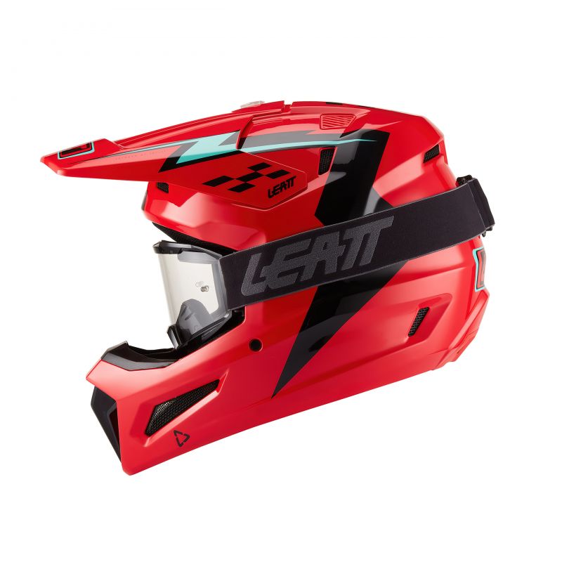 Kask Motocyklowy Z Goglami Junior Leatt Kit Moto 3.5 Red