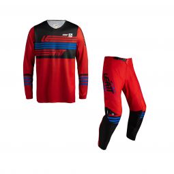 Strój Offroadowy Bluza I Spodnie Leatt Kit Moto 3.5 Stripes Red