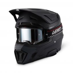 Kask Motocyklowy Z Goglami Leatt Kit Moto 7.5 Cardo Stealth Black