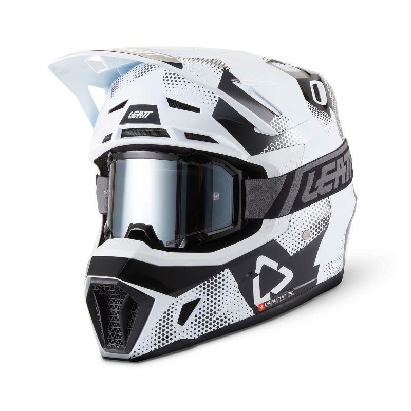 Kask Motocyklowy Z Goglami Leatt Kit Moto 7.5 Camo Black White