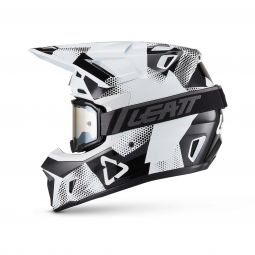 Kask Motocyklowy Z Goglami Leatt Kit Moto 7.5 Camo Black White
