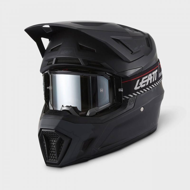 Kask Motocyklowy Z Goglami Leatt Kit Moto 7.5 Stealth Black