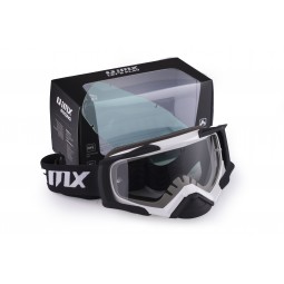 Gogle iMX Racing Dust White/Black Matt z Szybą Dark Smoke + Clear (2 szyby w zestawie)