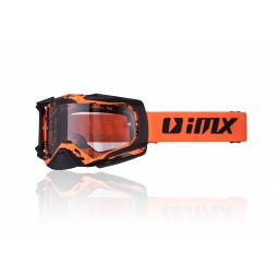 Gogle iMX Racing Dust Graphic Orange/Black Matt z Szybą Dark Smoke + Clear (2 szyby w zestawie)