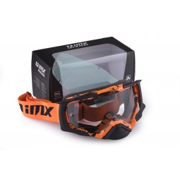 Gogle iMX Racing Dust Graphic Orange/Black Matt z Szybą Dark Smoke + Clear (2 szyby w zestawie)