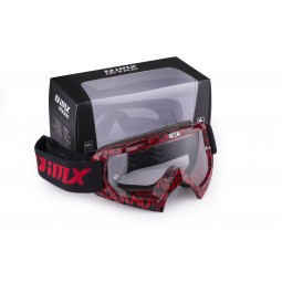 Gogle iMX Racing Mud Graphic Red/Black z Szybą Clear (1 szyba w zestawie)