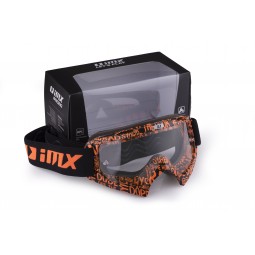 Gogle iMX Racing Mud Graphic Orange/Black z Szybą Clear (1 szyba w zestawie)