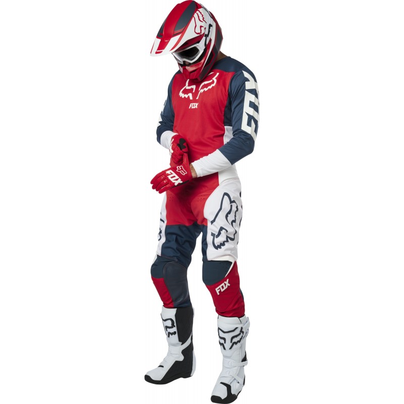 SPODNIE FOX 180 PRZM NAVY/RED