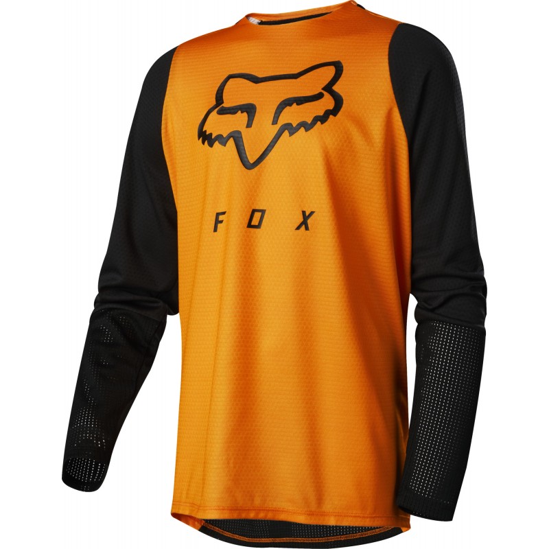 KOSZULKA ROWEROWA FOX JUNIOR Z DŁUGIM RĘKAWEM DEFEND ATOMIC ORANGE