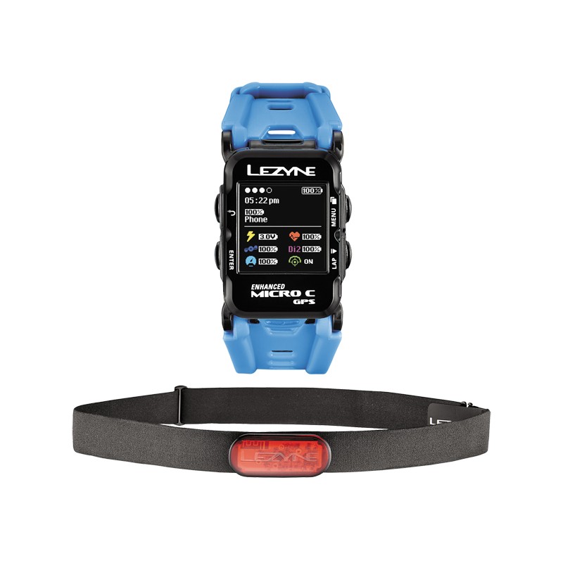 Licznik rowerowy LEZYNE MICRO C GPS WATCH COLOR HR, cyan (DWZ)