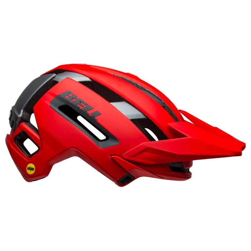 Kask mtb BELL SUPER AIR MIPS SPHERICAL matte gloss red gray