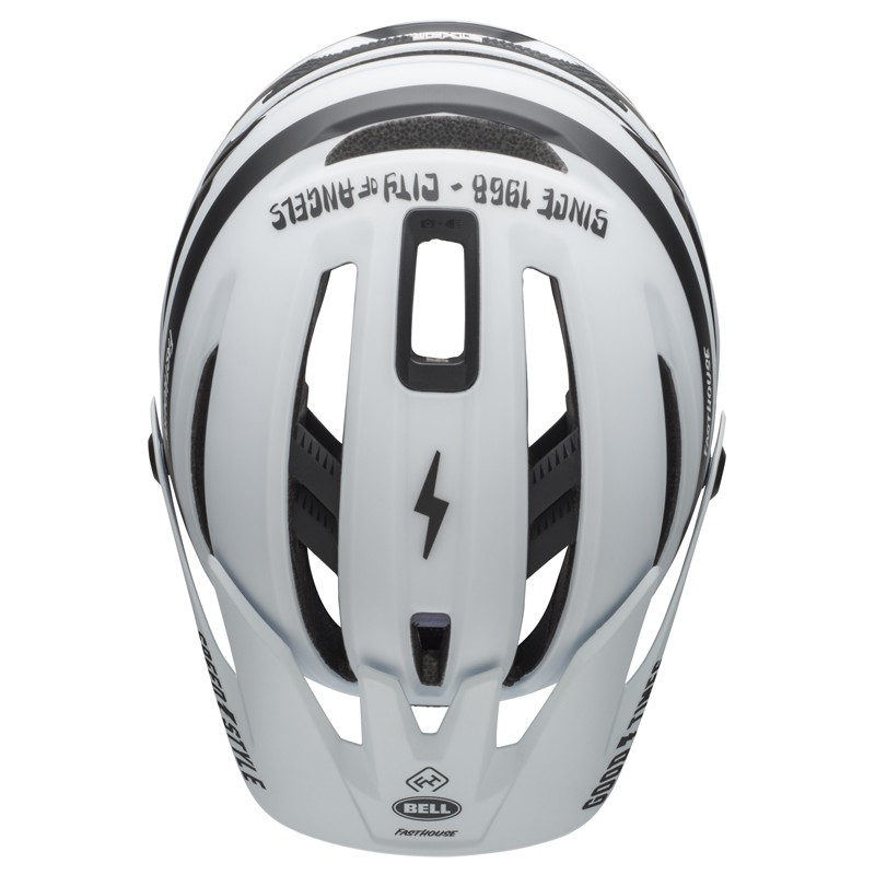 Kask mtb BELL SIXER INTEGRATED MIPS fasthouse stripes matte white black (NEW)