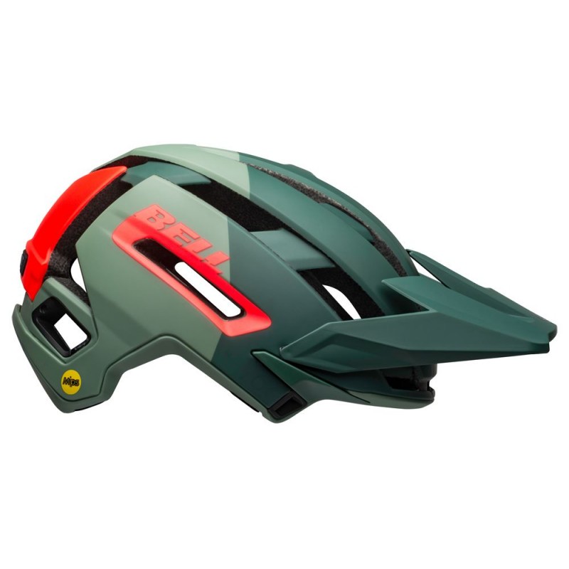 Kask mtb BELL SUPER AIR MIPS SPHERICAL matte gloss green infrared