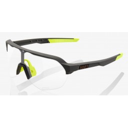 Okulary 100% S2 Soft Tact Cool Grey - Photochromic Lens (Szkła Fotochromatyczne, przepuszczalność światła 16-77%) (NEW)