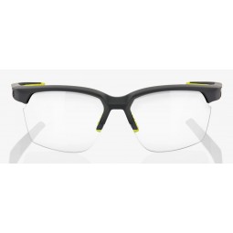 Okulary 100% SPORTCOUPE Soft Tact Cool Grey - Photochromic Lens (Szkła Czarne Fotochromatyczne, przepuszczalność światła 16-77%)