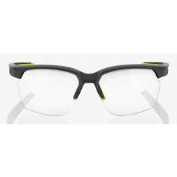 Okulary 100% SPORTCOUPE Soft Tact Cool Grey - Photochromic Lens (Szkła Czarne Fotochromatyczne, przepuszczalność światła 16-77%)