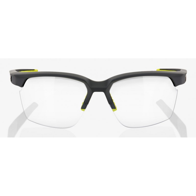 Okulary 100% SPORTCOUPE Soft Tact Cool Grey - Photochromic Lens (Szkła Czarne Fotochromatyczne, przepuszczalność światła 16-77%)