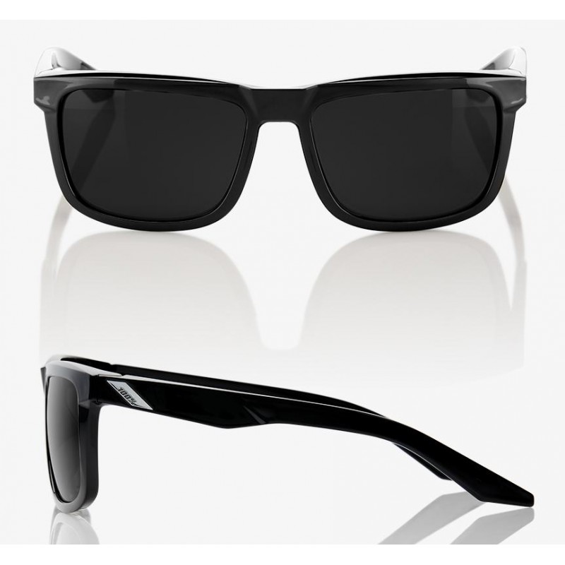 Okulary 100% BLAKE Polished Black - Grey PEAKPOLAR Lens (Szkła Polaryzacyjne Szare, przepuszczalność światła 17%) (NEW)