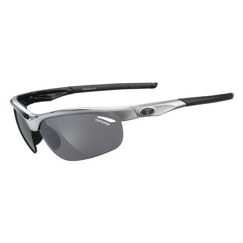 Okulary TIFOSI VELOCE race black (3szkła Smoke 15,4% transmisja światła, 41,4%  AC Red, 95,6% Clear) (DWZ)