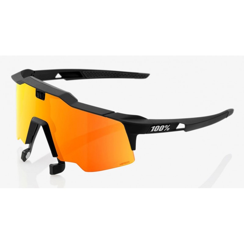 Okulary 100% SPEEDCRAFT AIR Soft Tact Black - HiPER Red Multilayer Mirror Lens (Szkła Czerwone Lustrzane Wielowarstwowe, przepus