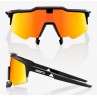 Okulary 100% SPEEDCRAFT AIR Soft Tact Black - HiPER Red Multilayer Mirror Lens (Szkła Czerwone Lustrzane Wielowarstwowe, przepus