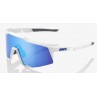 Okulary 100% SPEEDCRAFT Matte White - HiPER Blue Multilayer Mirror Lens (Szkła Niebieskie Lustrzane Wielowarstwowe, przepuszczal