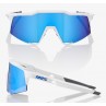 Okulary 100% SPEEDCRAFT Matte White - HiPER Blue Multilayer Mirror Lens (Szkła Niebieskie Lustrzane Wielowarstwowe, przepuszczal