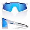 Okulary 100% SPEEDCRAFT SL Matte White/Metallic Blue - HiPER Blue Multilayer Mirror Lens (Szkła Niebieskie Lustrzane Wielowarstw