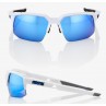 Okulary 100% SPEEDCOUPE Matte White - HiPER Blue Multilayer Mirror Lens (Szkła Niebieskie Lustrzane Wielowarstwowe, przepuszczal