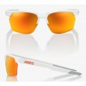 Okulary 100% SPORTCOUPE Matte White - HiPER Red Multilayer Mirror Lens (Szkła Czerwone Lustrzane Wielowarstwowe, przepuszczalnoś