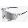 Okulary 100% SPEEDTRAP Matte Translucent Crystal Grey - HiPER Silver Mirror Lens (Szkła Srebrne Lustrzane, przepuszczalność świa