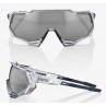 Okulary 100% SPEEDTRAP Matte Translucent Crystal Grey - HiPER Silver Mirror Lens (Szkła Srebrne Lustrzane, przepuszczalność świa