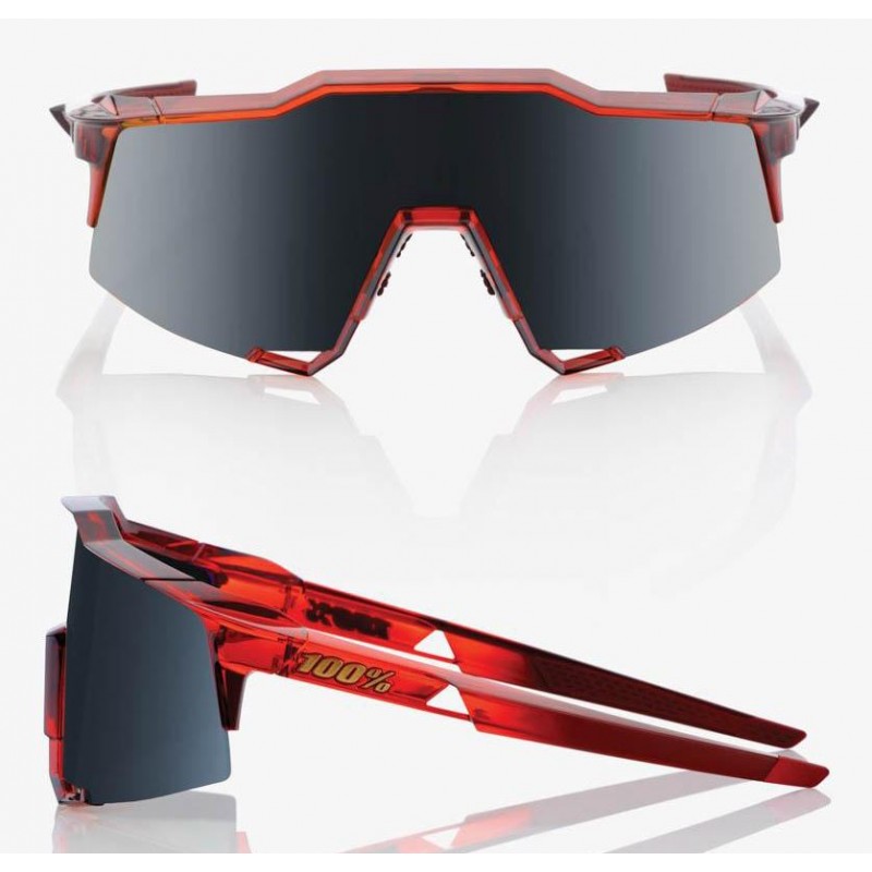 Okulary 100% SPEEDCRAFT Cherry Palace - Black Mirror Lens (Szkła Czarne Lustrzane, przepuszczalność światła 11% + Szkła Przeźroc