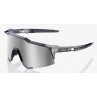 Okulary 100% SPEEDCRAFT Polished Translucent Crystal Grey - HiPER Silver Mirror Lens (Szkła Srebrne Lustrzane, przepuszczalność 