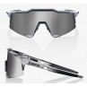 Okulary 100% SPEEDCRAFT Polished Translucent Crystal Grey - HiPER Silver Mirror Lens (Szkła Srebrne Lustrzane, przepuszczalność 