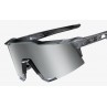 Okulary 100% SPEEDCRAFT Polished Translucent Crystal Grey - HiPER Silver Mirror Lens (Szkła Srebrne Lustrzane, przepuszczalność 